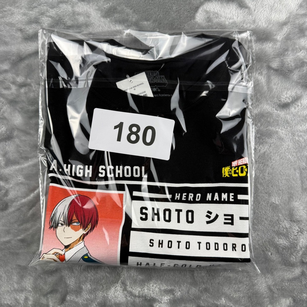 My Hero Academia Shoto Todoroki UA High School ID T-Shirt Black Large NWT Cotton - Picture 10 of 10